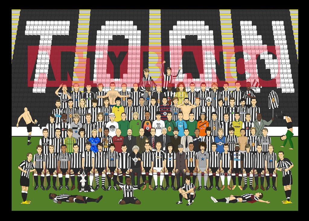 Newcastle United Legends Squad Print.
